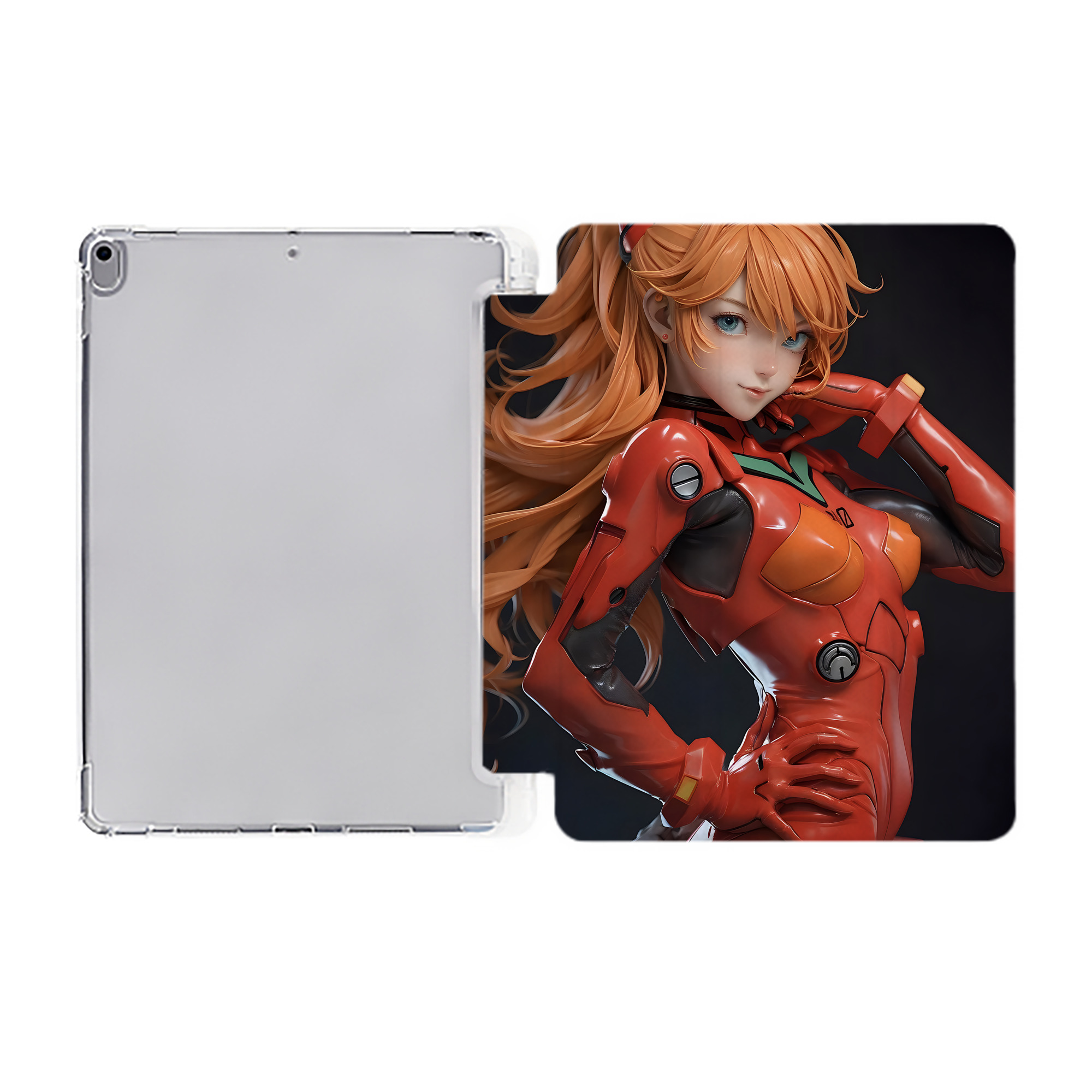 （画像用） EVA 新世紀エヴァンゲリオン IPad ケース ペン収納付き 三つ折りスタンド PUレザー×シリコン 対応機種9.5/10.5/10.9インチ